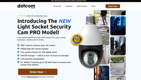 Light Socket Security Camera Pro